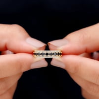 Laboratorija je stvorila crni dijamantski rub večevšiv prsten sa moissine u zlatu, 14k žuto zlato, US