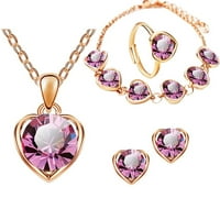 Nakit setovi modne kristalne ogrlice za ogrlice od srca narušice na narukvicu četiri seta