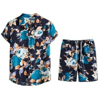 Pyju ljetne trakseuits havajske odjeće za muškarce cvjetni print Vintage kratki rukav niz majice Shars