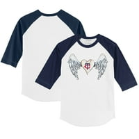 Dojenčad sitni otvor bijela mornarica Minnesota Twins Anđeoska krila Raglan rukava majica