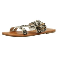 Sanviglor Women's Slide Sandal Open Toe Ravne sandale Slip na dijapozitivima Isporni i vanjski Leopard