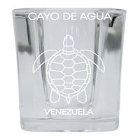 Cayo de Agua Venezuela Suvenir Scand Shot Staklo Laser Etched Dizajn kornjača