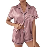 Zuwimk ženske pidžame, ženska kupaonića saten majica kratkih rukava i kratke hlače pidžama set h, 3xl