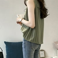 Strungten ženska modna košulja bez rukava bez rukava šifon vrh V-izrez Bluze ženske majice