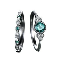 Lroplie prstenovi za žene Djevojke pjenušava prirodna prirodna dragulja Postavite vjenčani prsten pokloni