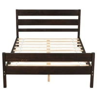Krevet na platformi, puni slom s uzglavljenim i nožnim pločama, drveni okvir punog kreveta s čvrstim
