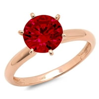 0. CT sjajan okrugli rez prozirni simulirani dijamant 18K ružičasto zlato pasijans prsten sz 10.5