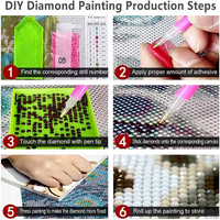 5D DIY Dijamantni setovi za oslikanje za odrasle, okrugle pune bušilice zrnca Dijamantna točka Art Craft