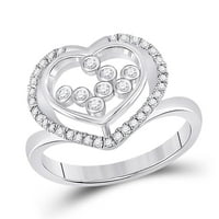 10k bijelo zlato okruglo Diamond Scatted Heart Ring CTTW