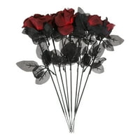 Crno cvijeće Umjetne ruže ruže Gotic Decor lažni struktori, ukrasi ukrasi očne jabučice ukras Bouquet