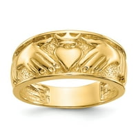 Čvrsti 14K žuti zlatni muški keltski irski oblozi za vjenčani prsten veličine 11