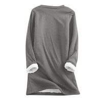 Ženske košulje Plus veličine Fleece Dukserište Božićni velvet Topla O-izrez Donje rublje Top