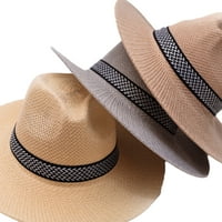 Muške slame Panama šeširi Zaštita od sunca ljetna plaža slama TOP šešir široki rub fedora šešir
