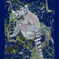 Prsten Lemurs Juniors Royal Blue Graphic Tee - Dizajn od strane ljudi L