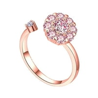 Heiheiup Rotatible Diamond Ring Pink Ženski dobar stres-ublažavajući cirkoniji ring ring rings courdne