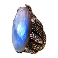 Labradoritetni mens prsten, prirodni plavi labradorite, srebrni nakit, srebrni prsten, poklon za rođendan,