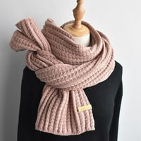 PXiakgy šalovi za žene Dame pleteni šal zimski modni dvostruki pleteni mekani vuneni zadebljanje tople