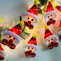 Jikolililili božićni ukras plišani crveni šešir LED snjegović lagani niz božićne svjetla ukras božićne