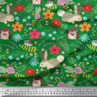 Tkanina Soimoi Rayon cvjetna, zec i porcupinski crtani ispis šivaći šipka tkanina