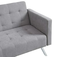 Kauč ​​na razvlačenje kauč za kauč sa sjetlom sive lounge Couch Loveseat Sleeper Sofa nasloni za ruke