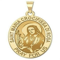 Saint Maria Crocifissa di Rosa - Ovalna vjerska medalja Veličina nikla, čvrsta 14k žuto zlato