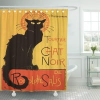Francuski tourn e chat noir steinlen crna mačka vintage kupatilo za kupatilo za tuširanje