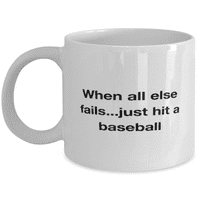 Bejzbol šalica - bejzbol kafe šalica - samo pogodio bejzbol - bejzbol za kavu bijela 11oz