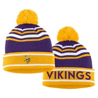 Ženska habanje Erin Andrews Purple Minnesota Vikings Colorblock Custed Plit Hat sa Pom i Scalf Set -
