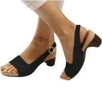 Dock ženske sandale, udobne elegantne cipele sa niskim komadama za žene Ljetne debele pete Sandale pumpe