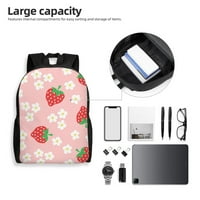 Strawberry Cvijeće ružičasti ruksak za muškarce za muškarce Žene Klasični veliki kapacitet za laptop