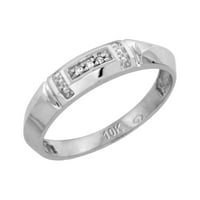 10k bijelo zlatni ženski dijamantski vjenčani prsten širokog veličine 9