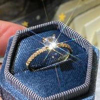Keusn Jednostavan ženski cirkonijski Bling Diamond Angagement Vjenčani prsten
