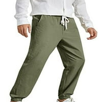 Beiwei Men Casual Solid Color Hlače Elastična struka Lagana dna muške sa džepovima Joga pantalone