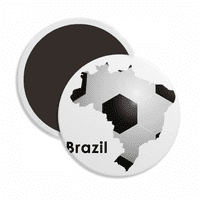 Soccer Brazil Karta Oblik Brazil Slogan Round CERCS Frižider Magnet za održavanje dekoracija