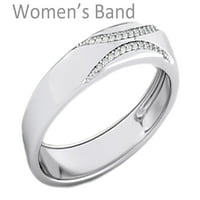 Obećajte prstenove za parove 2. TCW Sterling srebrni zaručni prstenovi za parove Prstenje seta, veliki