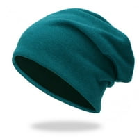Pletene kape za žene za žene zimske tople utone meke kape plave veličine