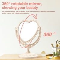 Zrcalo tableta Vanity Ogledalo dvostrano 360 ° rotacijski ogledalo u obliku srca