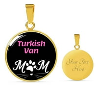 Ogrlica od turskog van mačke mame Ogrlica krug privjesak od nehrđajućeg čelika ili 18K zlato 18-22