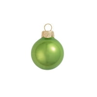 Whitehurst 40CT zeleni biser završni stakleni božićni ukrasi kugle 1.5