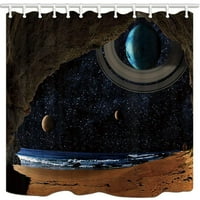 Galaxy okeanska plaža vanjska svemirska svemir Zemlje Moon Poliester Tkanina Kupaonica Tuš za tuširanje