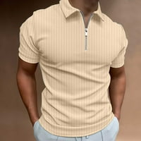 Lenago muške polo majice plus veličina pulover čvrstog kamenstva pruga visoka elastična bluza s kratkim