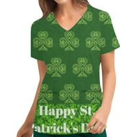 Dnevna odjeća St.Patrick jednokratna majica za žene, kratki rukav V-izrez V-izrez Top Tee sa džepovima