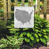 Grey Amerika Karta Sjedinjene Države Outline Line Politika Sjedinjene Američke Države Uzorak Garden