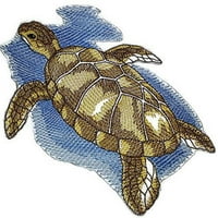 Morska kornjača vezeno gvožđe na šivaju zakrpa [6 x5 ]