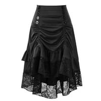 Suknje za tenis AAYOMET za žene ženske šifon retro maxi suknja Vintage Aklena dužina, crna XL