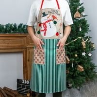 Meuva Božićni ukrasi Santa Bib Smock konobar za odrasle Cartoon Božićnu pregaču za pregaču sa džepovima