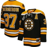 Muški Mitchell & Ness Patrice Bergeron Black Boston Bruins Big & Vill Alternativni kapetan Patch Blue Line Player