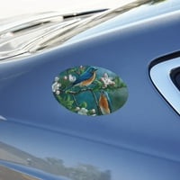 Istočne plave ptice Blue Pilds Thrush Automobilski automobil Hladnjak Ormar Vinil Euro ovalni magnet