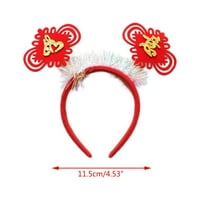 Chinese Style Crvena traka za glavu Hanfu Tassels Novogodišnji svečani partni obruč