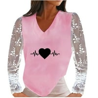 Valentinovo košulje za žene Ležerne prilike Ležerne prilike zaljubljene Elektrokardiogragram tiskani